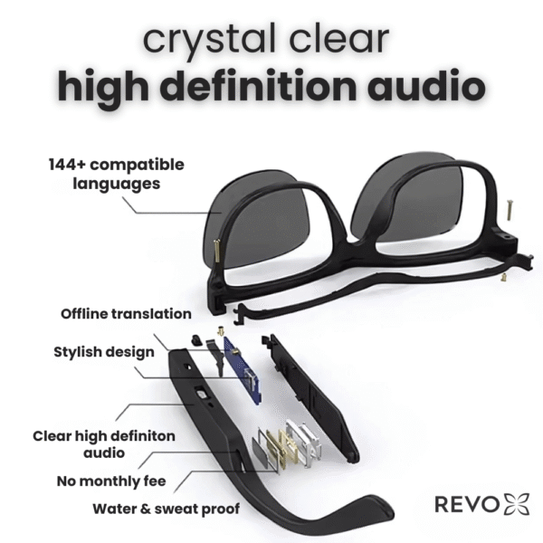 NovaLens™ AI powered translation glasses.