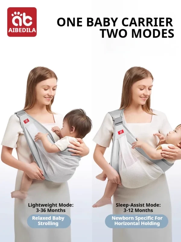 AIBEDILA Baby Sling Carrier Half Wrapped Sling Hip Carrier Child Carrier Wrap Multifunctional Newborn Carrier Ring Sling 1-3T