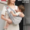 AIBEDILA Baby Sling Carrier Half Wrapped Sling Hip Carrier Child Carrier Wrap Multifunctional Newborn Carrier Ring Sling 1-3T