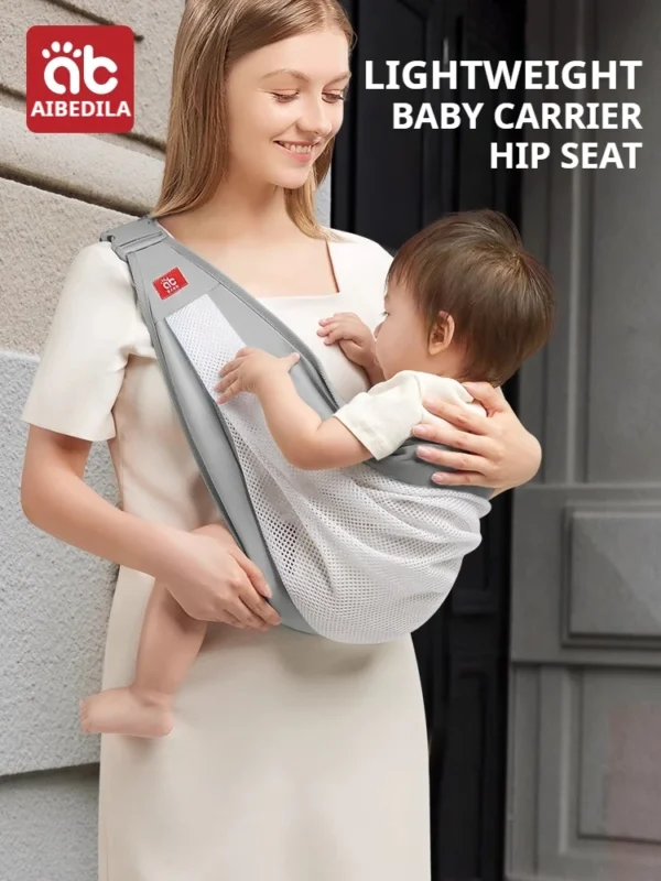 AIBEDILA Baby Sling Carrier Half Wrapped Sling Hip Carrier Child Carrier Wrap Multifunctional Newborn Carrier Ring Sling 1-3T
