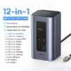 Baseus 12-in-1 USB C HUB to HDMI 4K@60Hz Dual Display USB 3.2 Adapter with RJ45 SD TF PD 100W Docking Station for Window Mac Hub